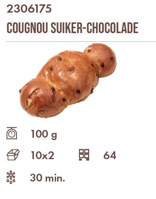 Kerst Cougnou Suiker Chocolade