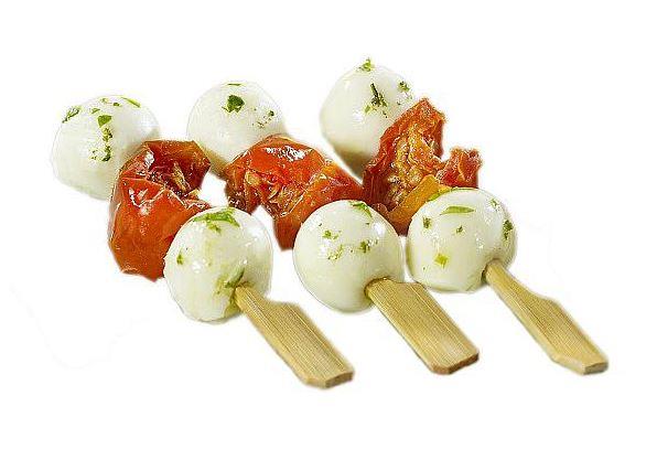 Mini mozzarella / Tomaat spies 40st