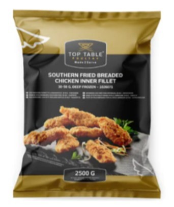 Top Table kippenhaas gepan.south.fried 30-50g 2x2.5kg