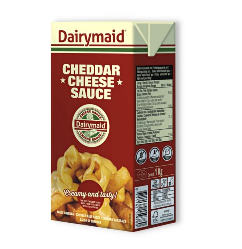 Dairymaid real cheddar kaassaus 1kg VERS