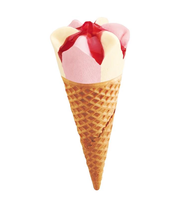 Cornet vanille aardbei 16x120ml