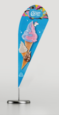 POS Promo Cornetto Soft beachvlag + voet