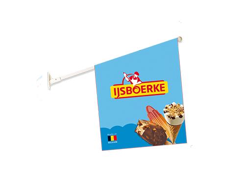 Promo IJSBOERKE gevelvlag + houder